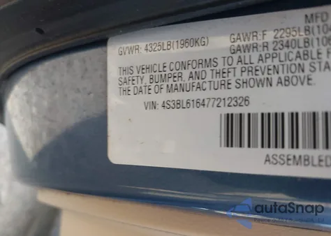 2007 Subaru Legacy 2.5I z USA, uszkodzony, nr VIN 4S3BL616477212326